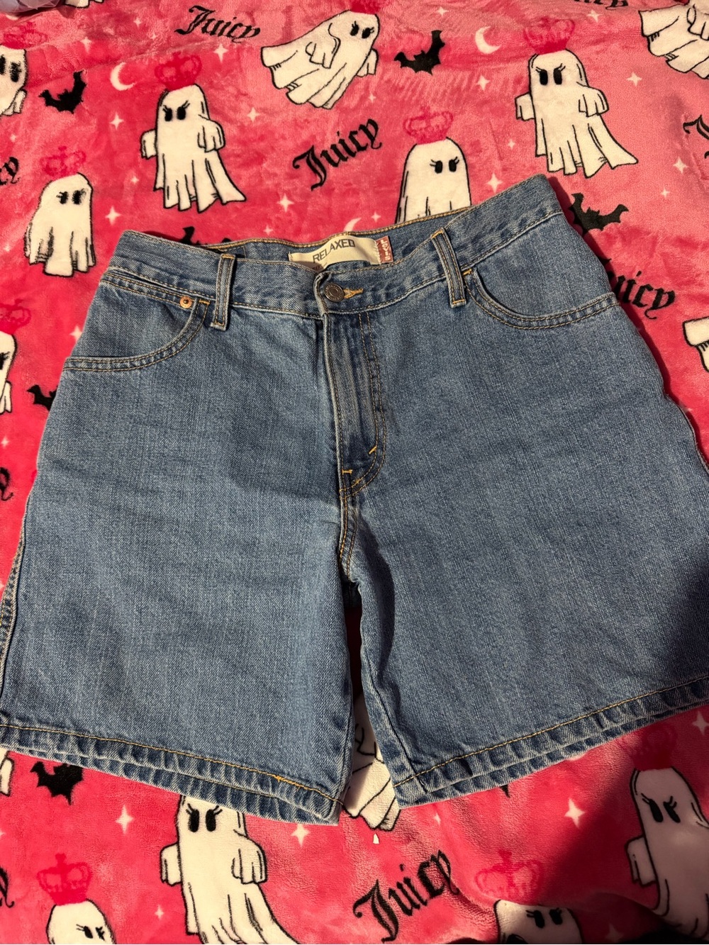 Levi's Medium Blue Relaxed Fit Denim Shorts